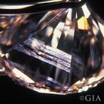 內部孿晶紋（Internal Graining） 在10倍放大鏡下，在鑽石內可能是白色、有色或無色而影響折射的線、角或者是曲面；有機會是晶體不規則生長引致。